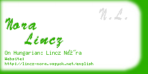 nora lincz business card